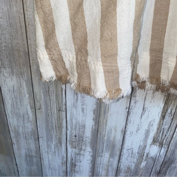 Umgee Latte Stripe Fringe Hem Dress - Picture 5 of 7